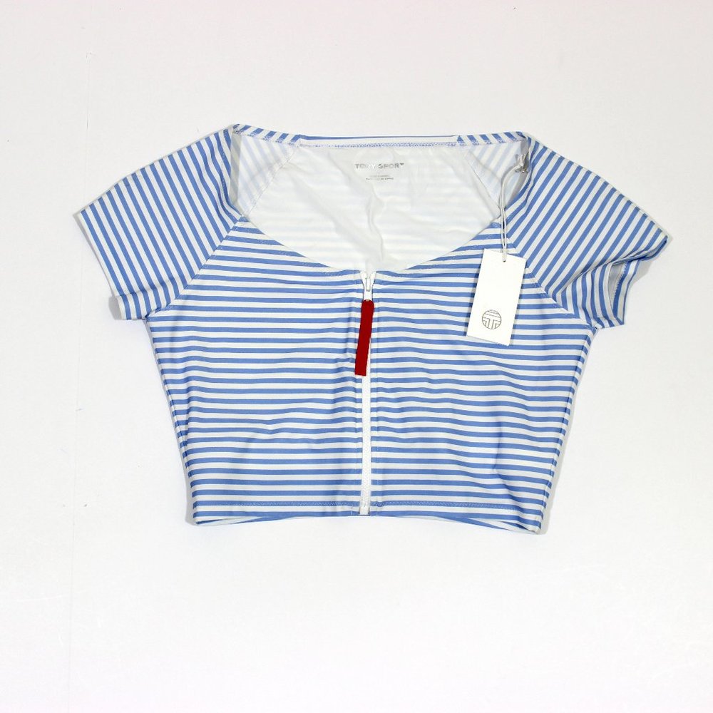 Tory Burch Sport Swim Zip Front Sport Top Sunny